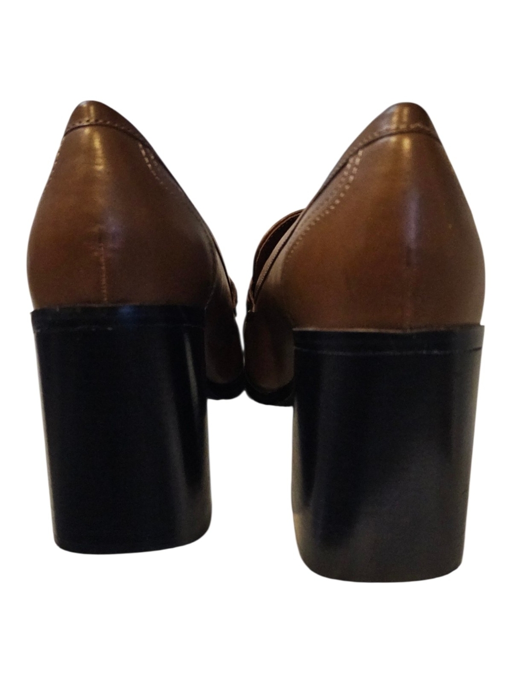 Marc Fisher Size 10 Hamish Block Heel Kiltie Penny Loafer Brown - Picture 7 of 14